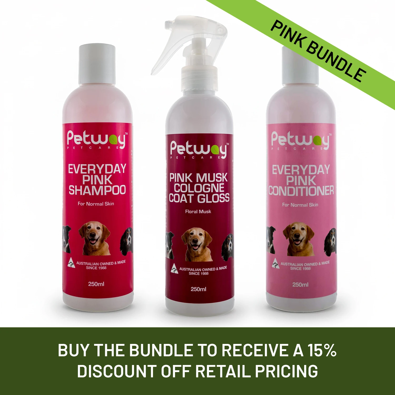 Petway Pink Grooming Bundle (250ml Each)