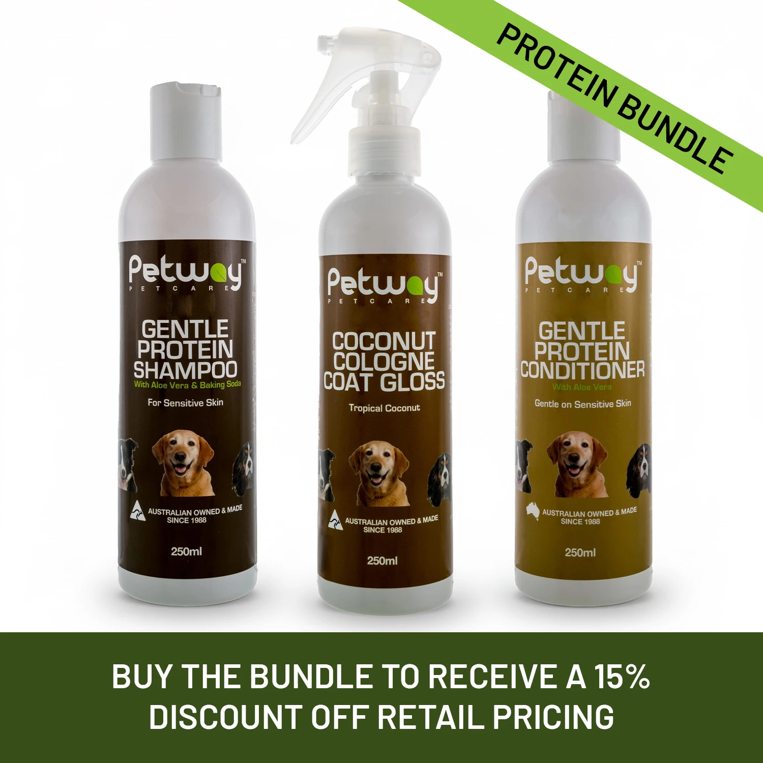 Petway Gentle Protein Grooming Bundle (250ml Each)