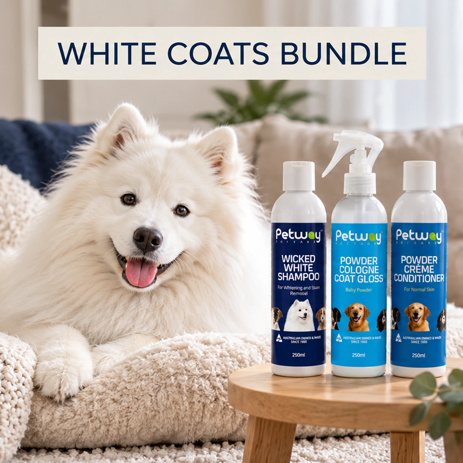 Petway White Coats Grooming Bundle (250ml Each) - Image 2